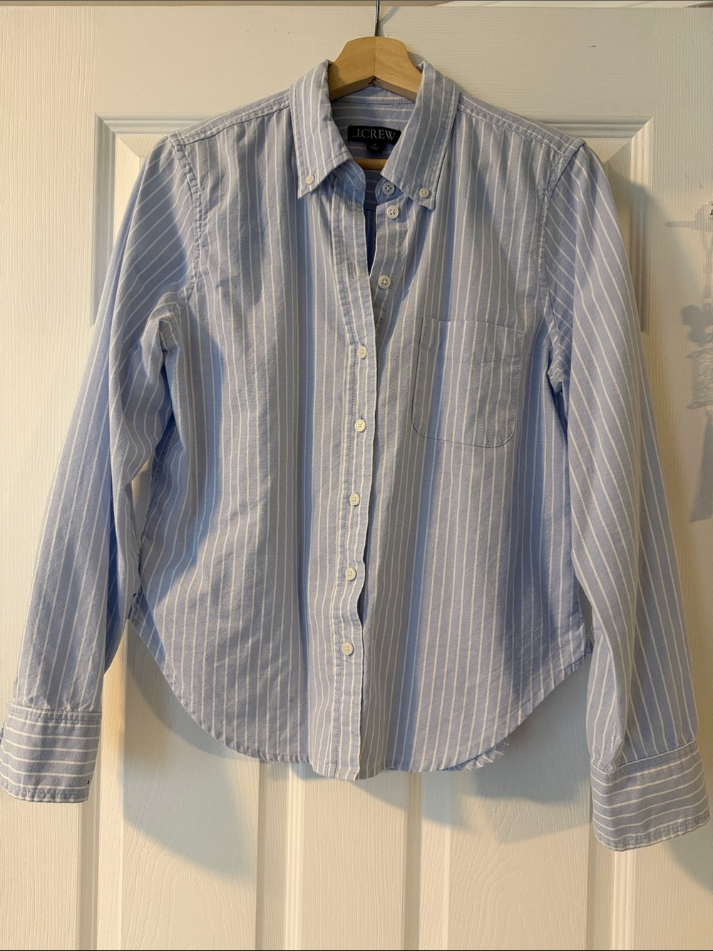 J. Crew Blue & White Striped Button-Down Shirt
